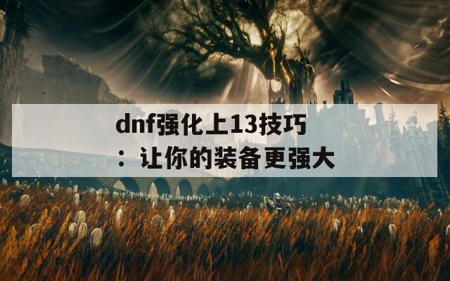 dnf强化上13技巧：让你的装备更强大  第1张
