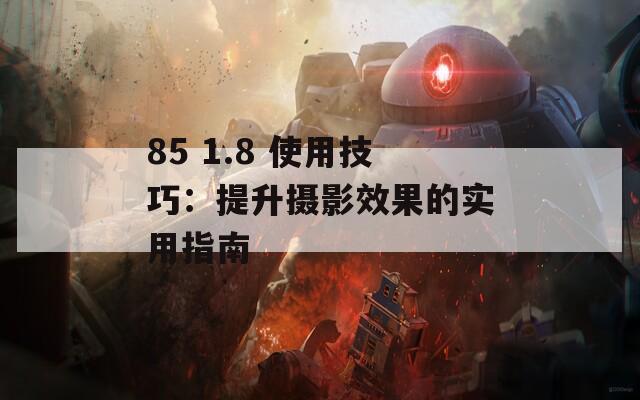 85 1.8 使用技巧：提升摄影效果的实用指南  第1张