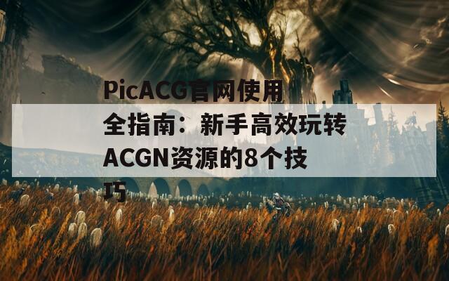 PicACG官网使用全指南：新手高效玩转ACGN资源的8个技巧  第1张