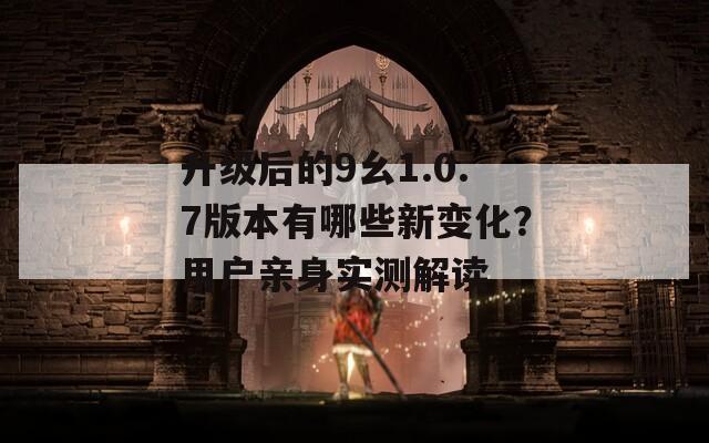 升级后的9幺1.0.7版本有哪些新变化？用户亲身实测解读