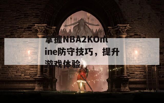 掌握NBA2KOnline防守技巧，提升游戏体验