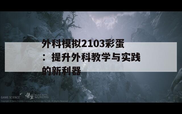 外科模拟2103彩蛋：提升外科教学与实践的新利器