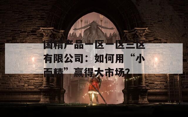 国精产品一区一区三区有限公司：如何用“小而精”赢得大市场？