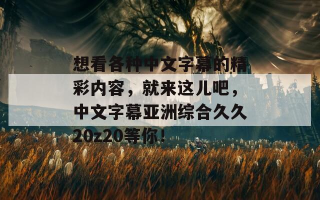 想看各种中文字幕的精彩内容，就来这儿吧，中文字幕亚洲综合久久20z20等你！