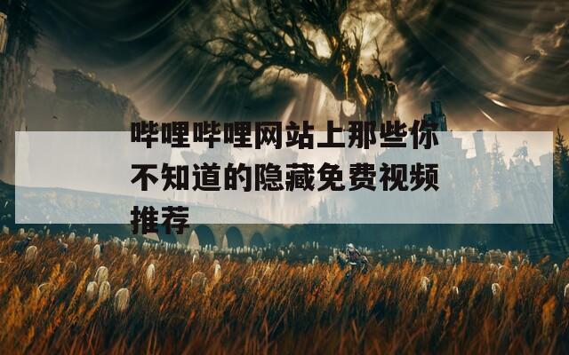 哔哩哔哩网站上那些你不知道的隐藏免费视频推荐