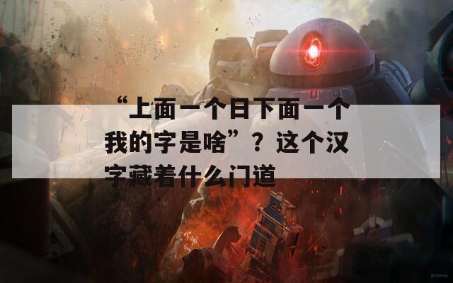 “上面一个日下面一个我的字是啥”？这个汉字藏着什么门道