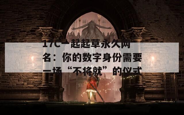 17C一起起草永久网名：你的数字身份需要一场“不将就”的仪式