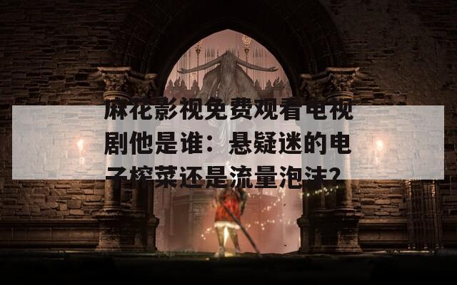 麻花影视免费观看电视剧他是谁：悬疑迷的电子榨菜还是流量泡沫？