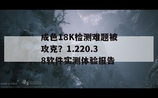 成色18K检测难题被攻克？1.220.38软件实测体验报告  第1张