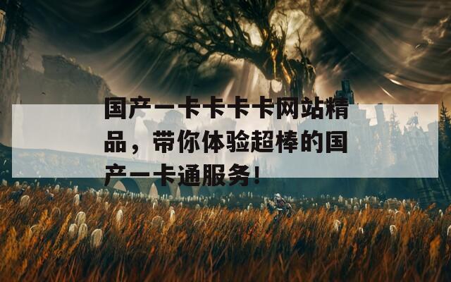 国产一卡卡卡卡网站精品，带你体验超棒的国产一卡通服务！