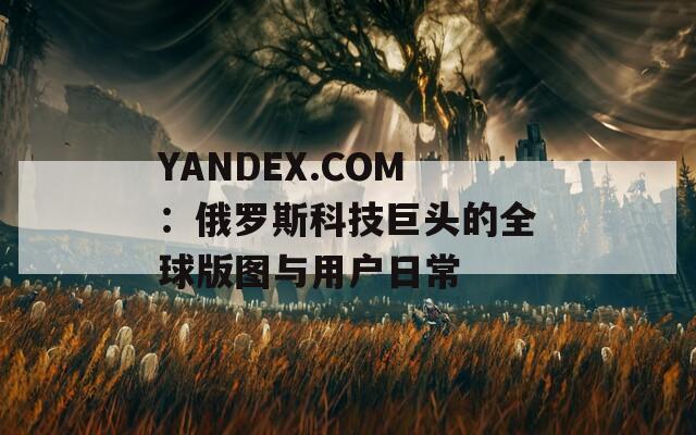 YANDEX.COM：俄罗斯科技巨头的全球版图与用户日常  第1张