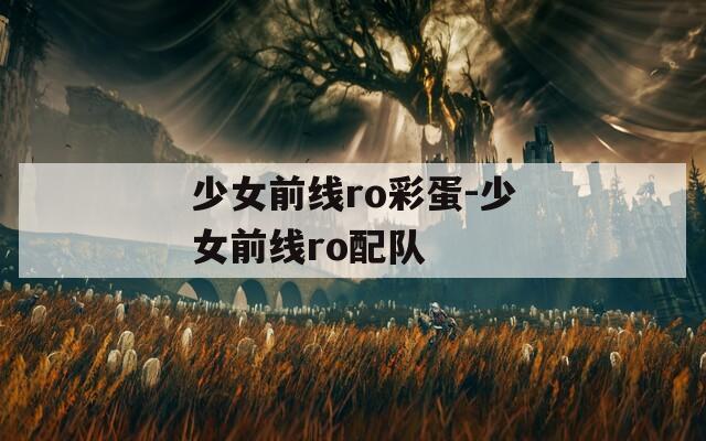少女前线ro彩蛋-少女前线ro配队