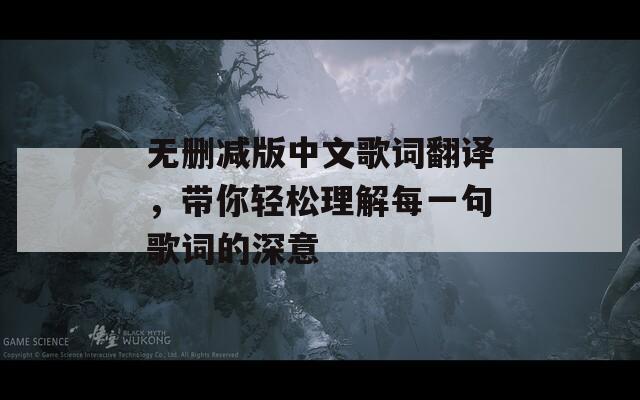 无删减版中文歌词翻译，带你轻松理解每一句歌词的深意