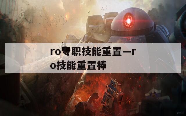 ro专职技能重置—ro技能重置棒  第1张