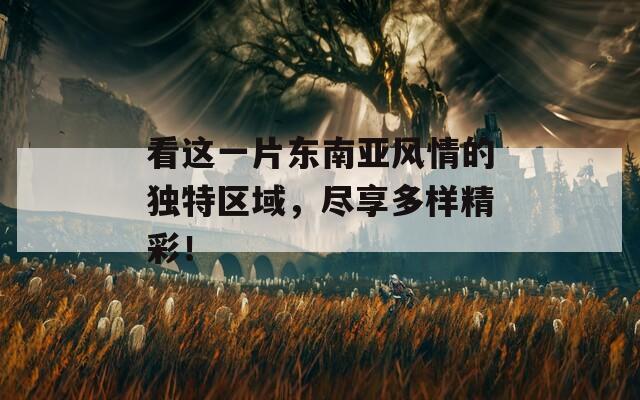 看这一片东南亚风情的独特区域，尽享多样精彩！