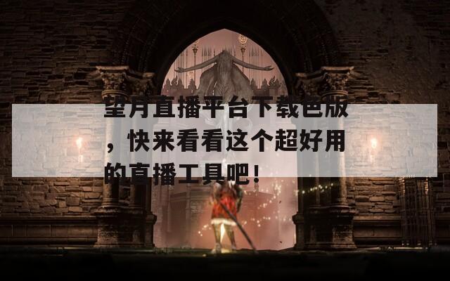 望月直播平台下载色版，快来看看这个超好用的直播工具吧！