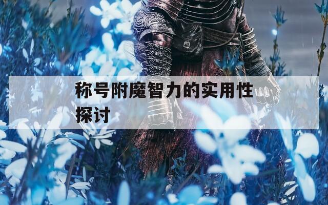 称号附魔智力的实用性探讨