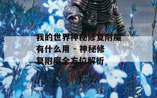 我的世界神秘修复附魔有什么用 - 神秘修复附魔全方位解析
