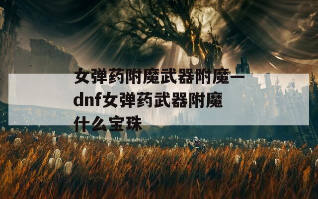 女弹药附魔武器附魔—dnf女弹药武器附魔什么宝珠