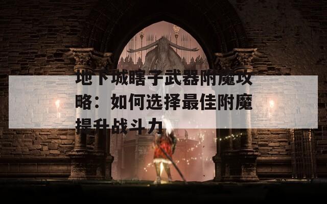 地下城瞎子武器附魔攻略：如何选择最佳附魔提升战斗力