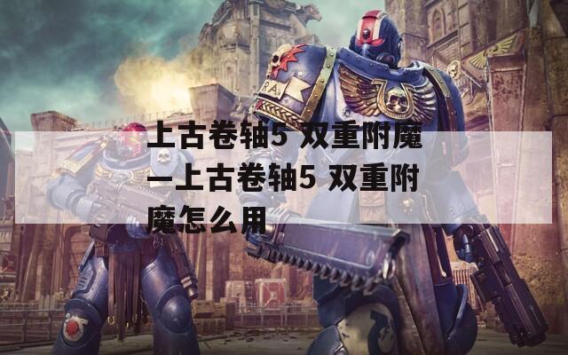 上古卷轴5 双重附魔—上古卷轴5 双重附魔怎么用