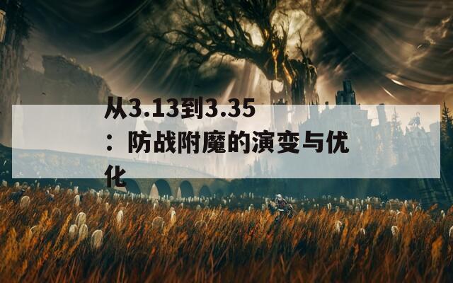 从3.13到3.35：防战附魔的演变与优化