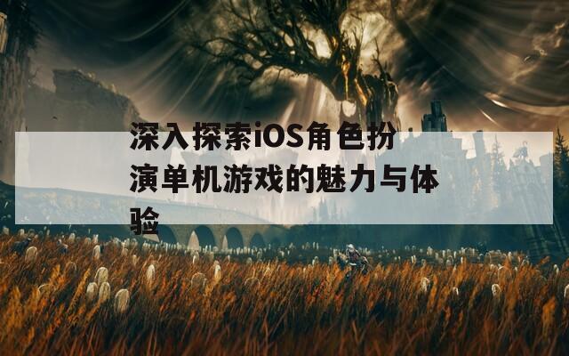深入探索iOS角色扮演单机游戏的魅力与体验