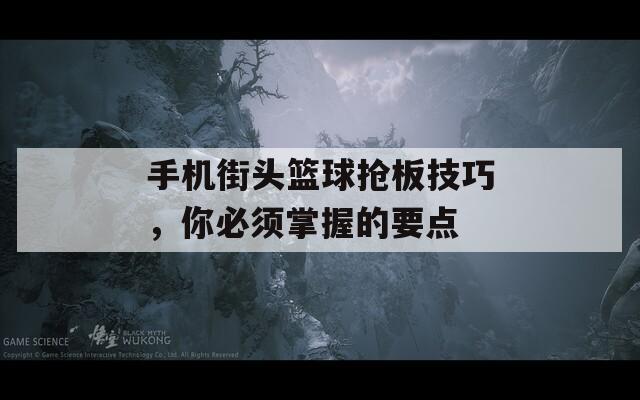 手机街头篮球抢板技巧，你必须掌握的要点  第1张