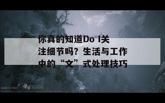 你真的知道Do I关注细节吗？生活与工作中的“文”式处理技巧  第1张