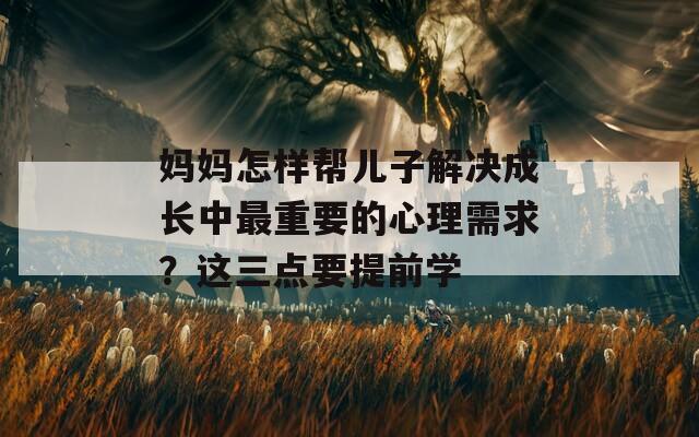 妈妈怎样帮儿子解决成长中最重要的心理需求？这三点要提前学  第1张