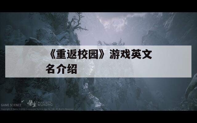 《重返校园》游戏英文名介绍  第1张