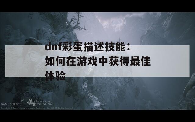dnf彩蛋描述技能：如何在游戏中获得最佳体验  第1张