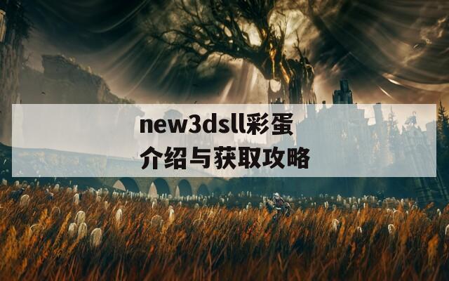 new3dsll彩蛋介绍与获取攻略
