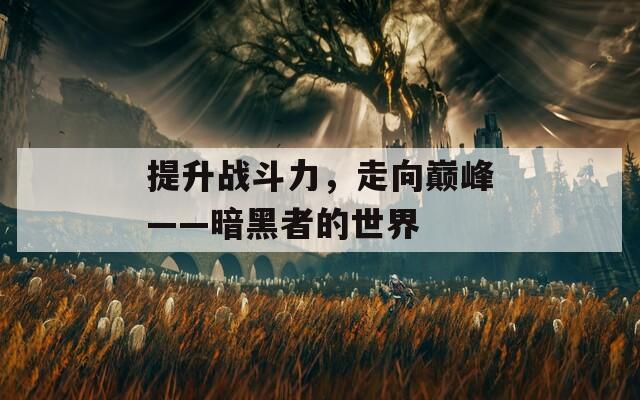 提升战斗力，走向巅峰——暗黑者的世界  第1张