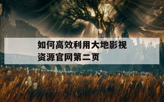 如何高效利用大地影视资源官网第二页