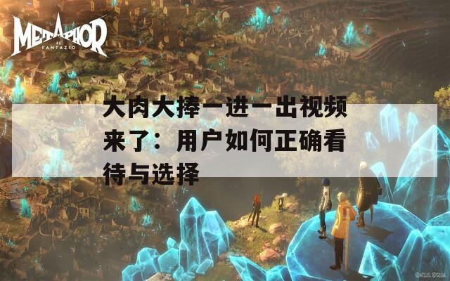 大肉大捧一进一出视频来了：用户如何正确看待与选择