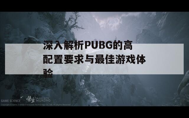 深入解析PUBG的高配置要求与最佳游戏体验
