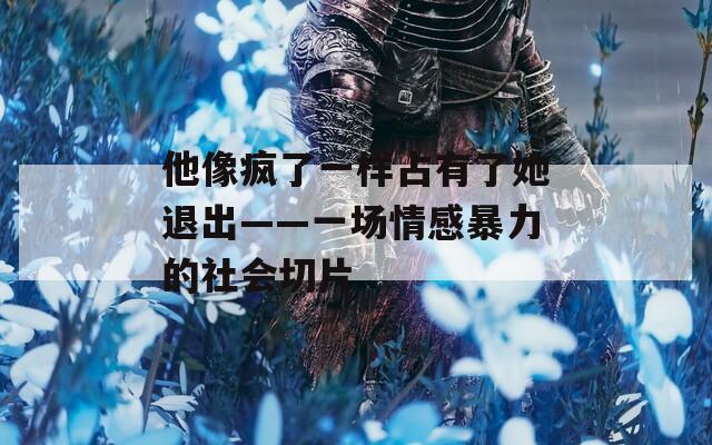 他像疯了一样占有了她退出——一场情感暴力的社会切片