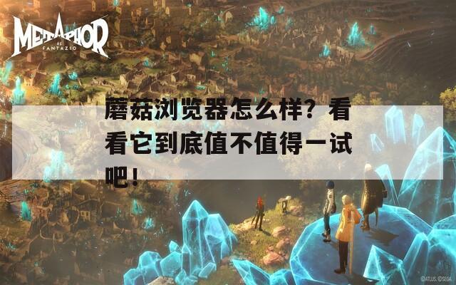 蘑菇浏览器怎么样？看看它到底值不值得一试吧！  第1张