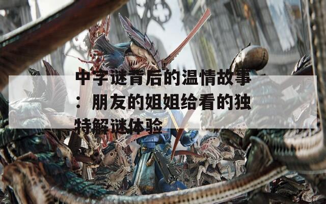 中字谜背后的温情故事：朋友的姐姐给看的独特解谜体验