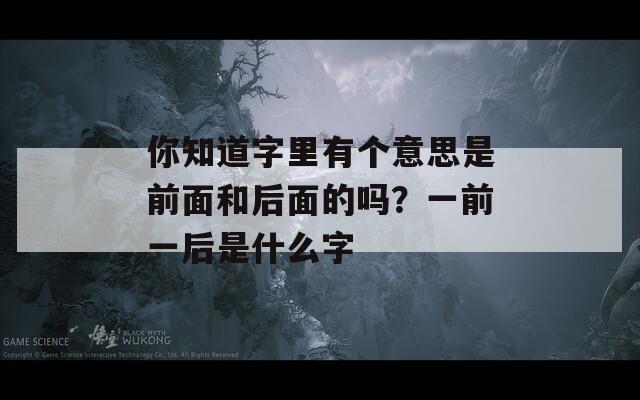 你知道字里有个意思是前面和后面的吗？一前一后是什么字  第1张