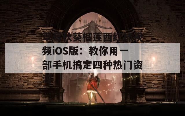 草莓秋葵榴莲西红柿视频iOS版：教你用一部手机搞定四种热门资源