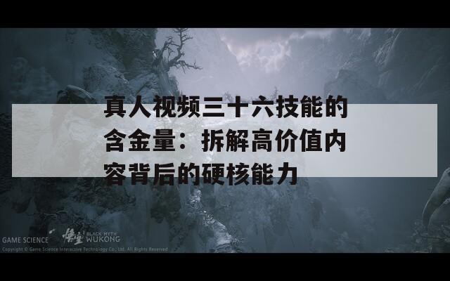 真人视频三十六技能的含金量：拆解高价值内容背后的硬核能力