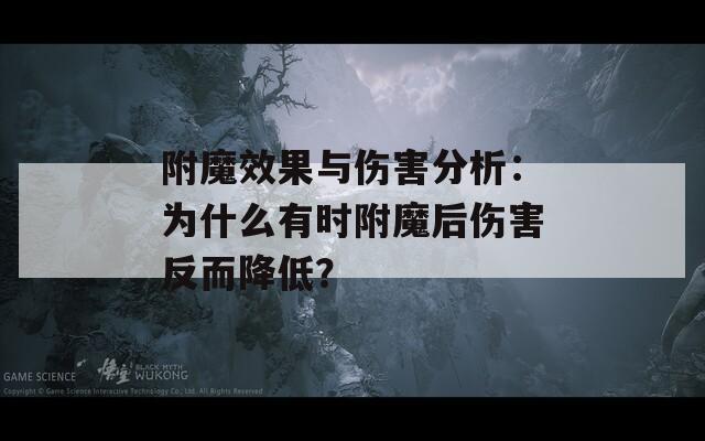 附魔效果与伤害分析：为什么有时附魔后伤害反而降低？