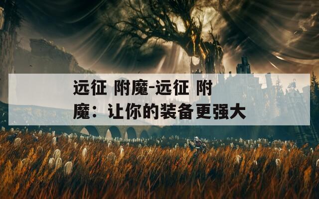 远征 附魔-远征 附魔：让你的装备更强大