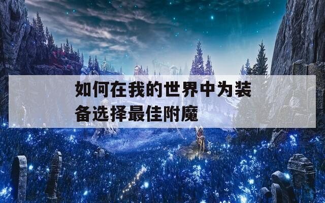 如何在我的世界中为装备选择最佳附魔