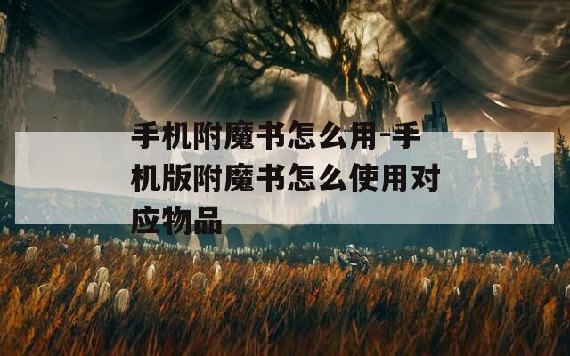 手机附魔书怎么用-手机版附魔书怎么使用对应物品