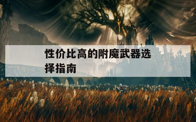 性价比高的附魔武器选择指南