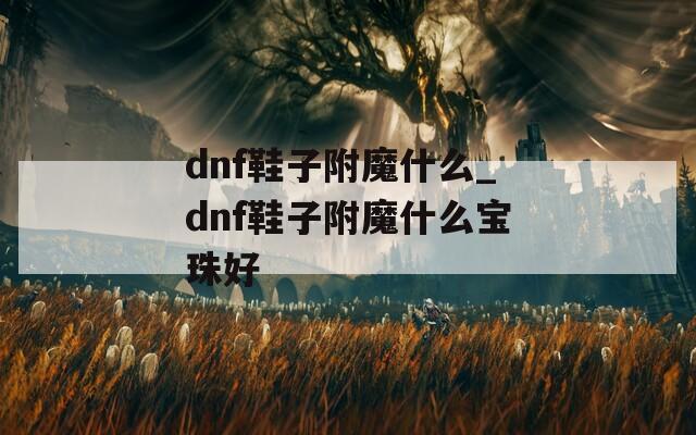 dnf鞋子附魔什么_dnf鞋子附魔什么宝珠好
