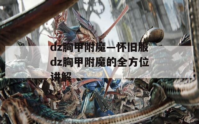 dz胸甲附魔—怀旧服dz胸甲附魔的全方位讲解